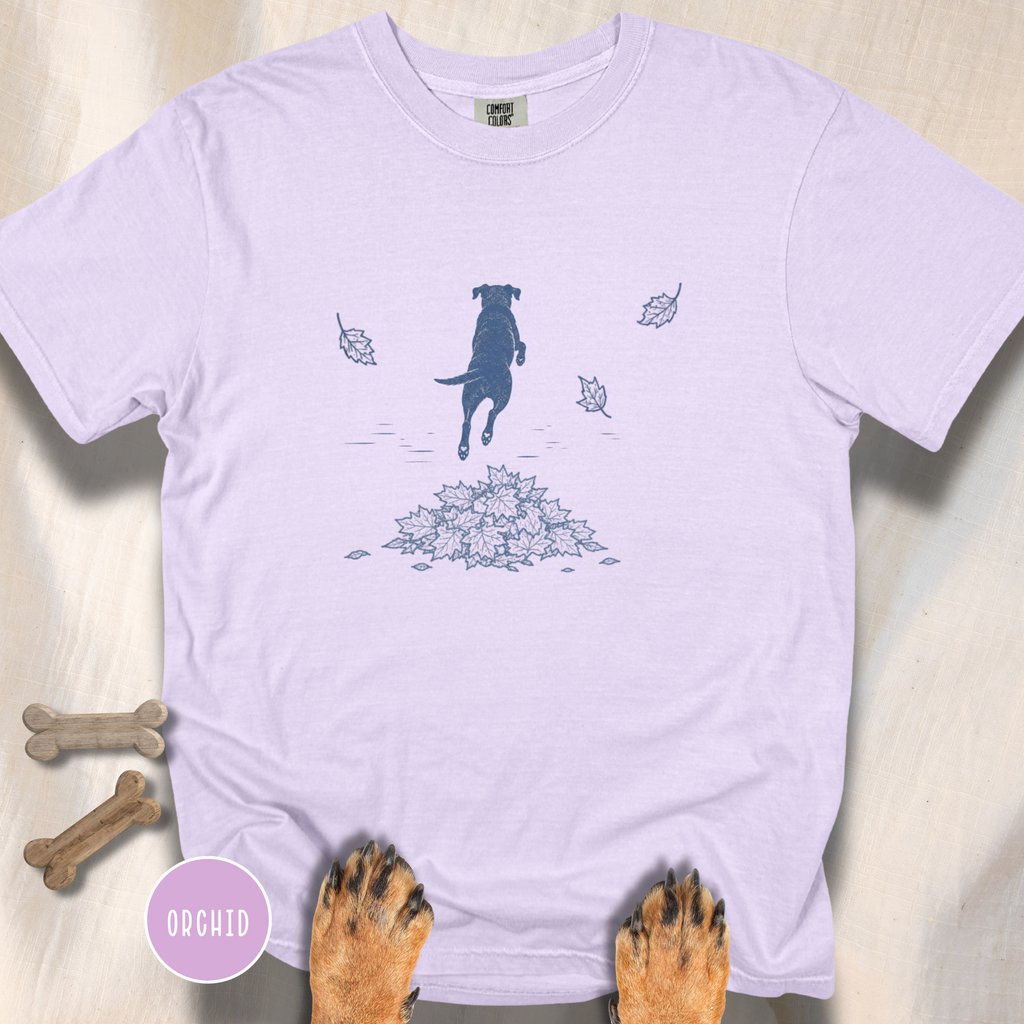 Leaf Pile Dog  T-Shirt