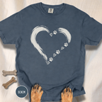 Brushstroke Heart Dog Paw T-Shirt