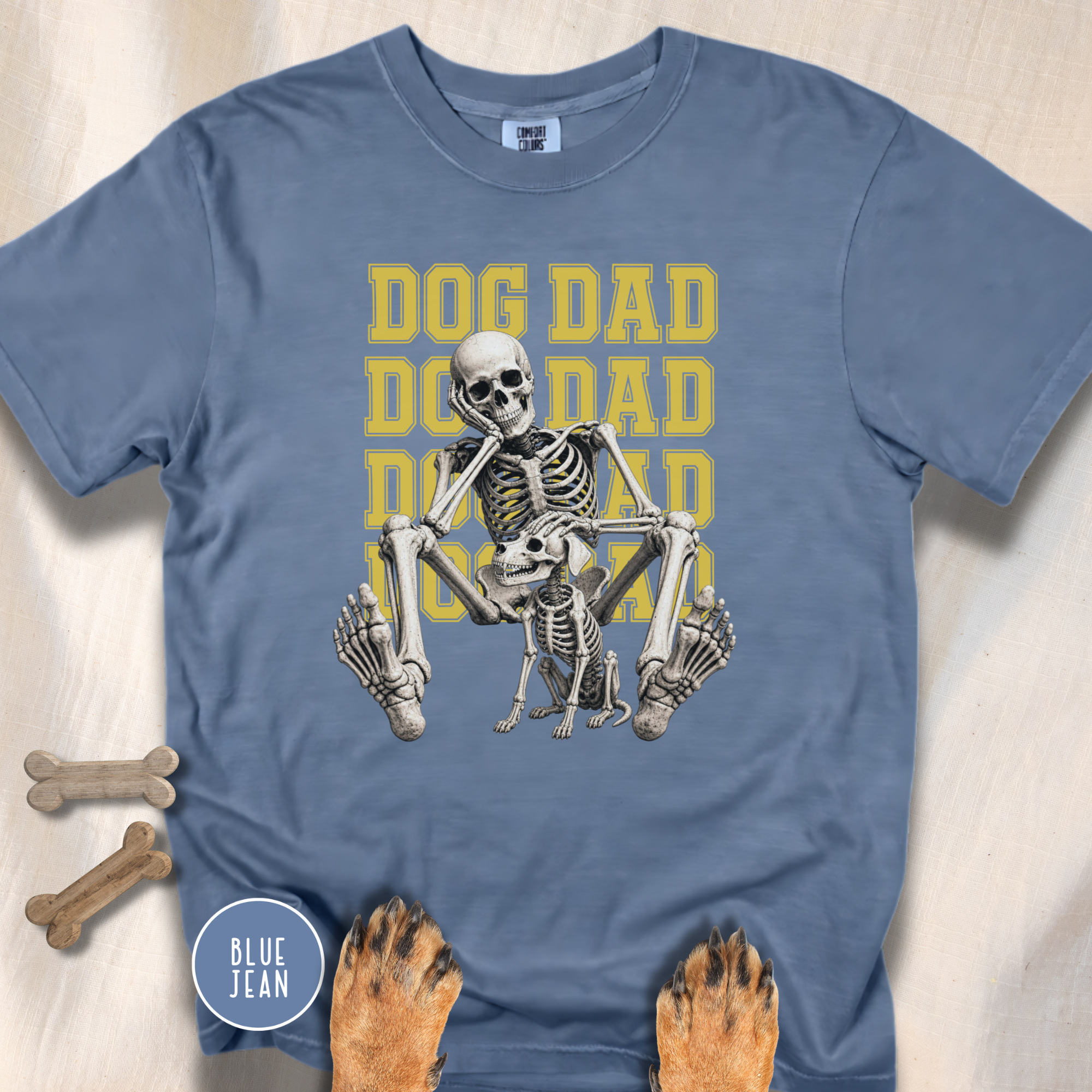 Dog Dad Skeleton Pets His Dog T-Shirt
