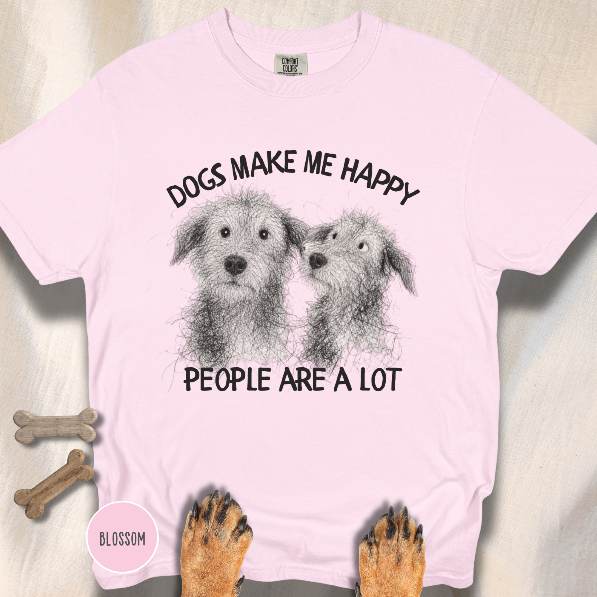 Dogs Make Me Happy, People are a Lot T-shirt