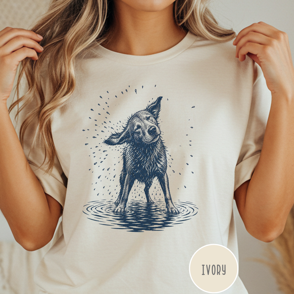 Dog Shaking Off Water T-shirt