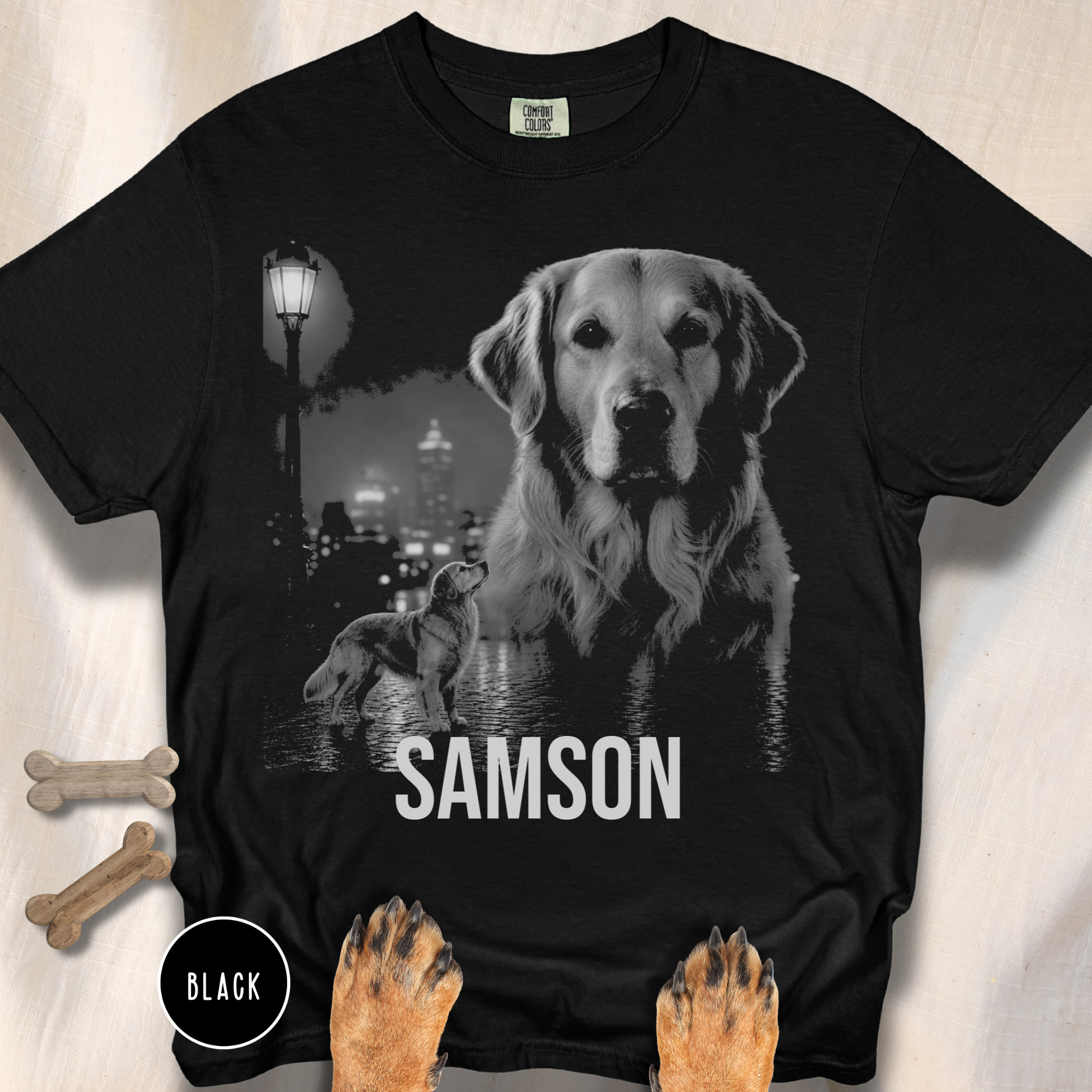 Personalized Dog Film Noir Movie Poster T-shirt