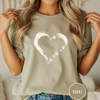 Brushstroke Heart Dog Paw T-Shirt