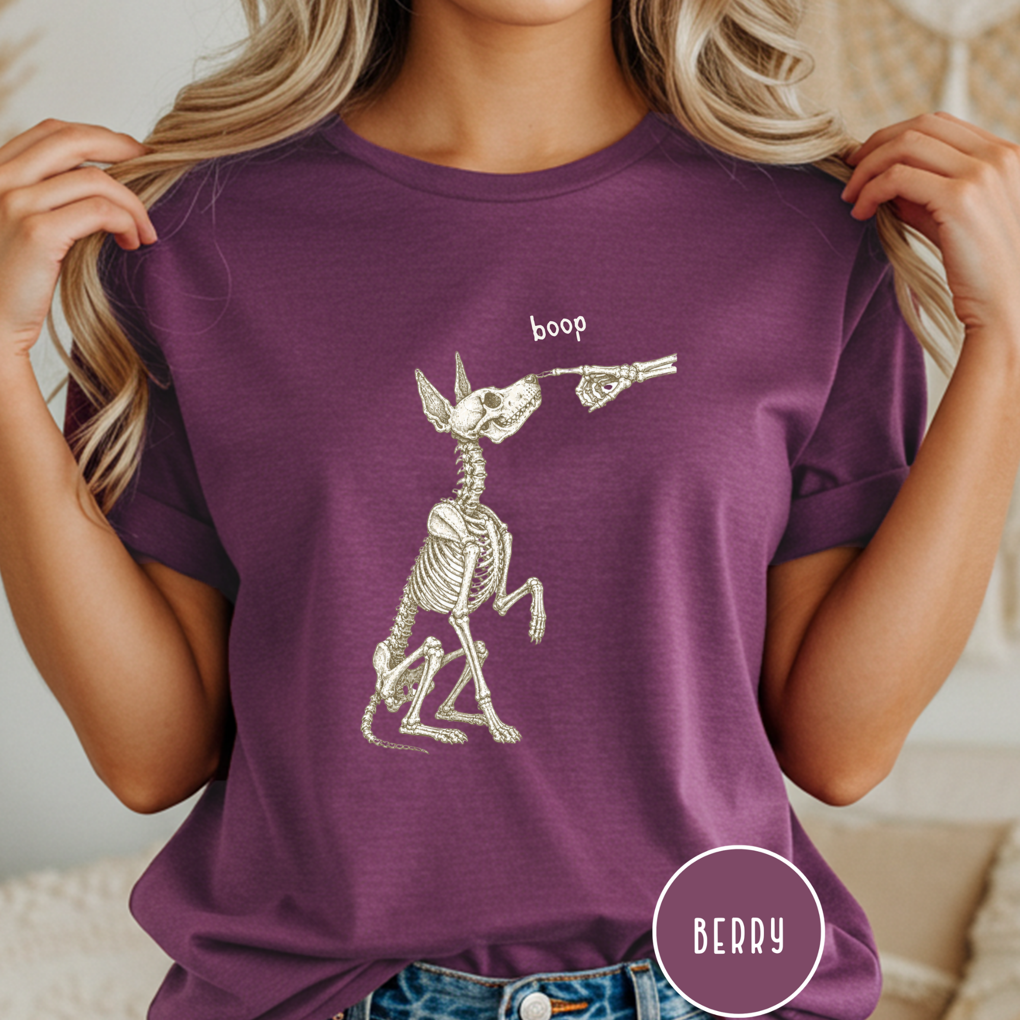 Skeleton Dog Boop  T-shirt