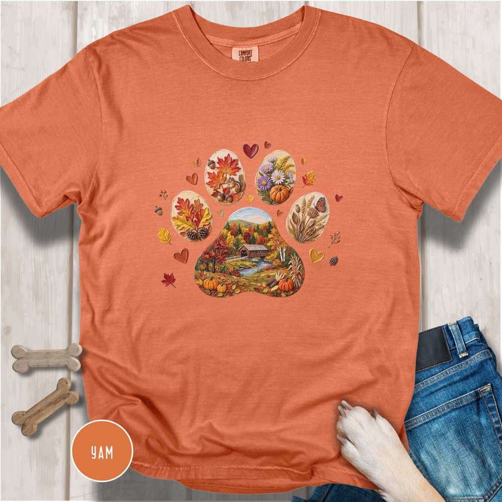 Fall Dog Paw T-shirt