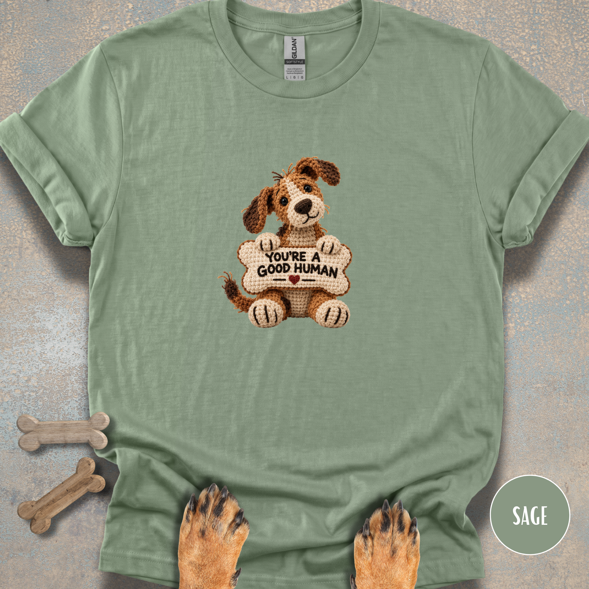 Positive Crochet Pup T-shirt