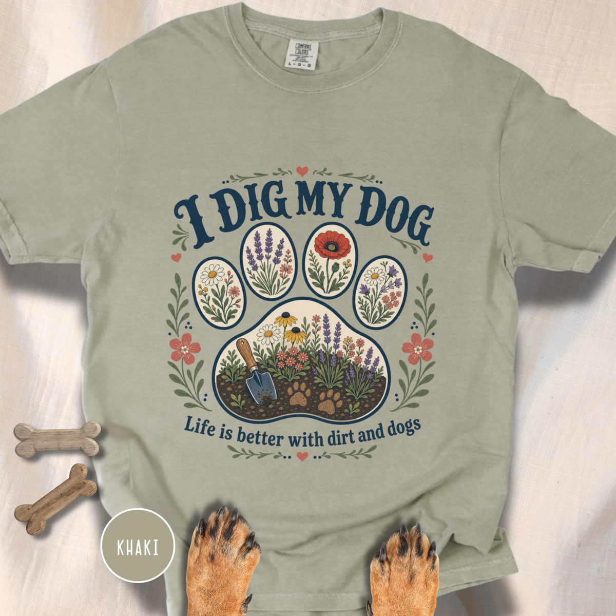I Dig My Dog Paw Print T-shirt