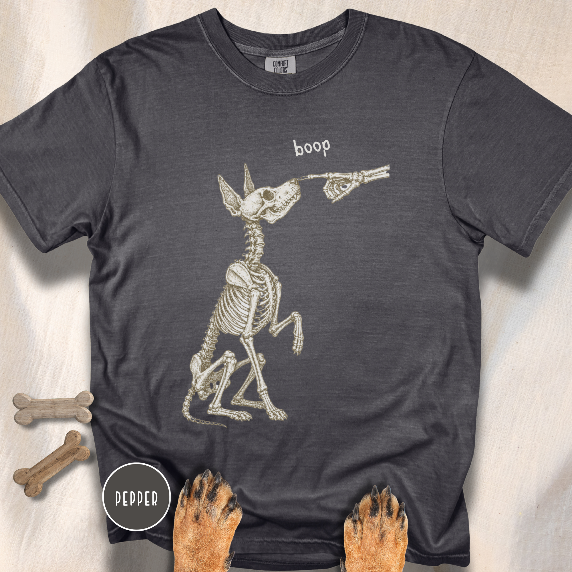 Skeleton Dog Boop  T-shirt