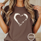 Brushstroke Heart Dog Paw T-Shirt