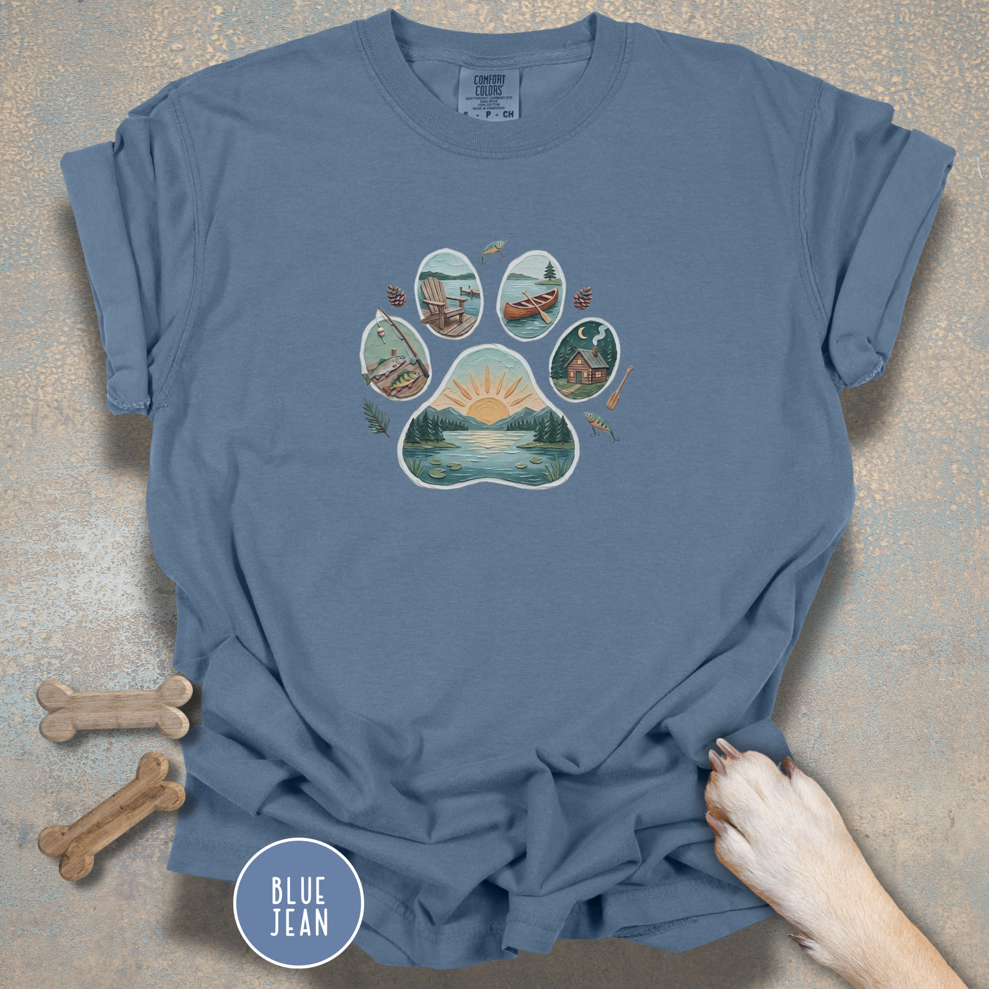 Lake Life Dog Paw T-Shirt