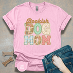 Bookish Dog Mom faux patchwork T-Shirt