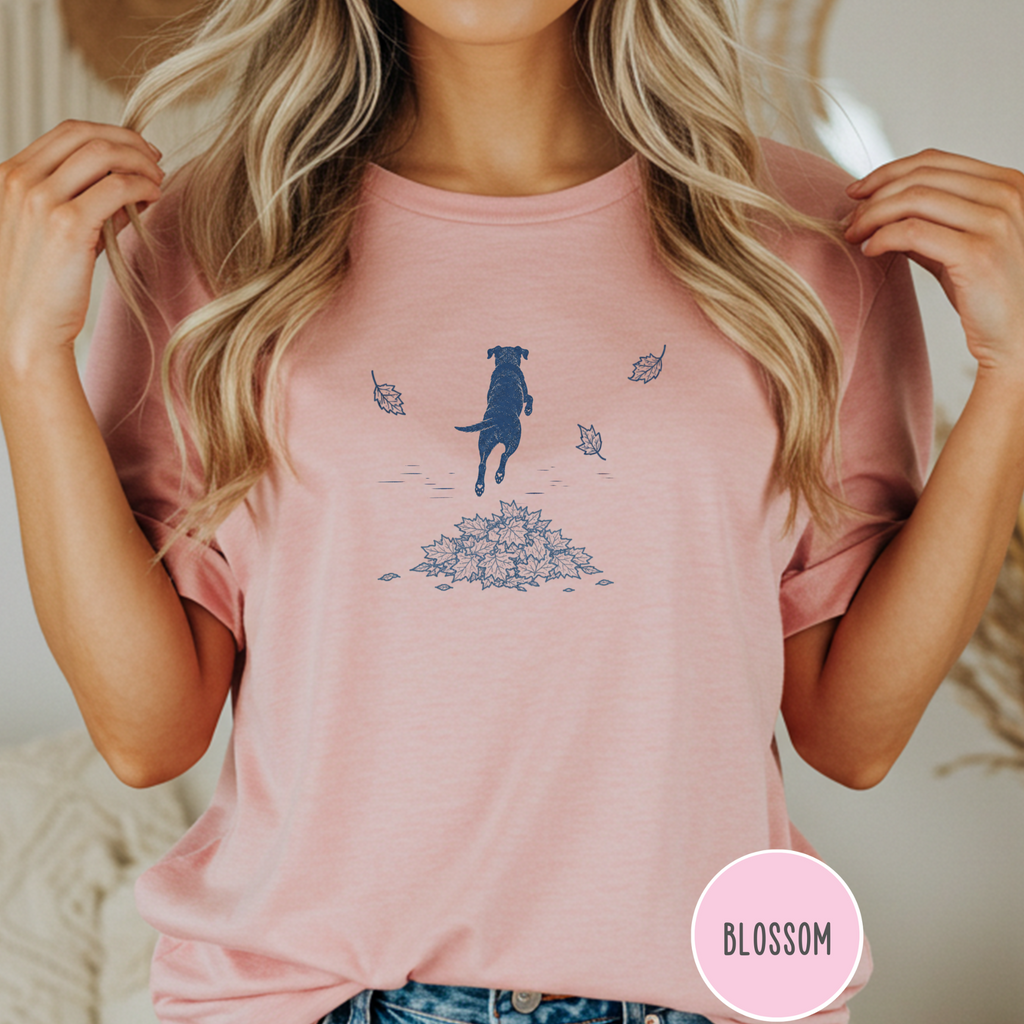 Leaf Pile Dog  T-Shirt
