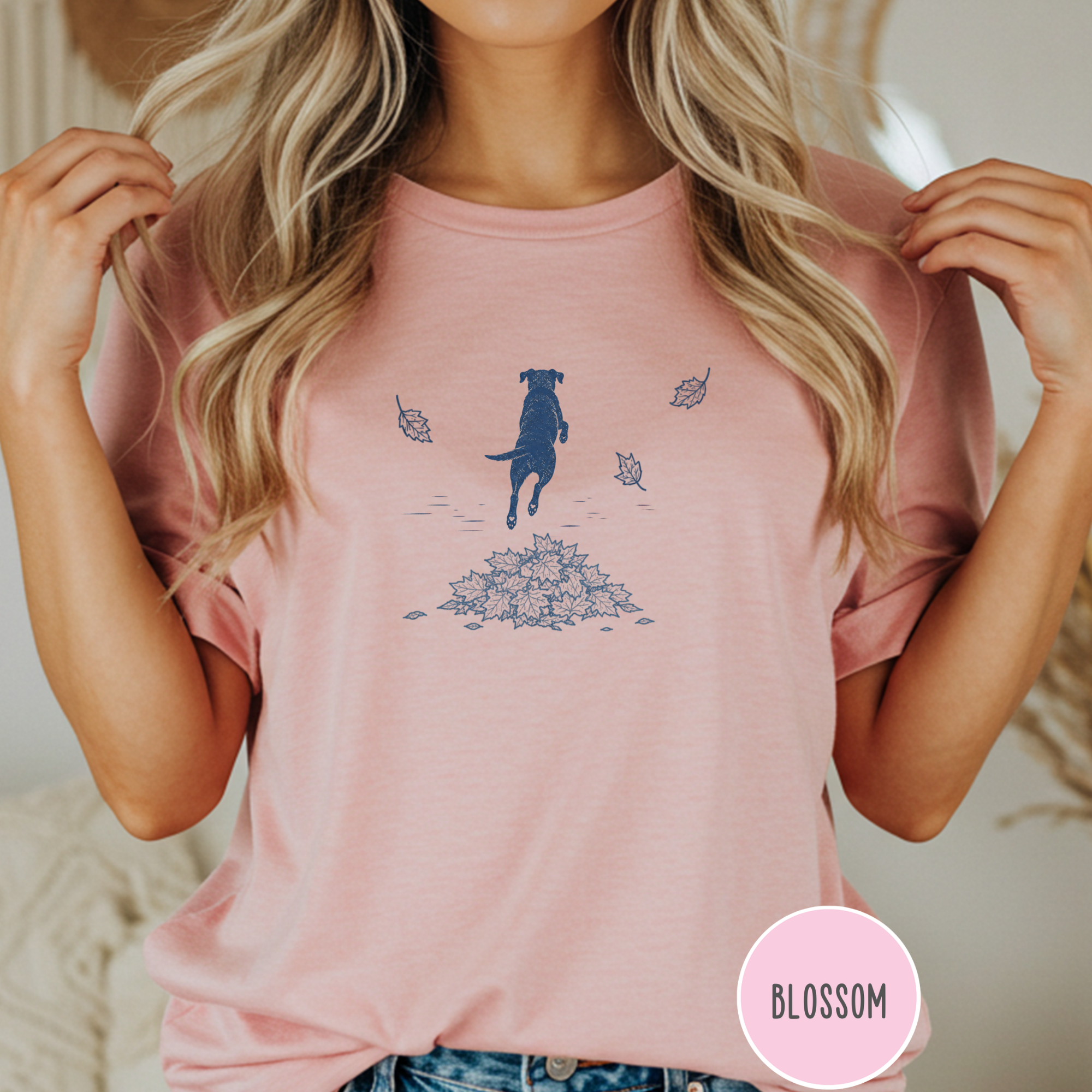 Leaf Pile Dog  T-Shirt