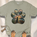 Sail Away Stained Glass Paw Print T-shirt