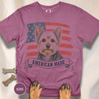 Yorkshire Terrier American Made USA flag T-shirt
