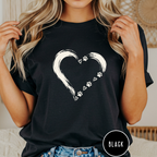 Brushstroke Heart Dog Paw T-Shirt
