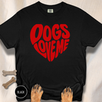 Dogs Love Me | Heart (Red or Pink) T-Shirt