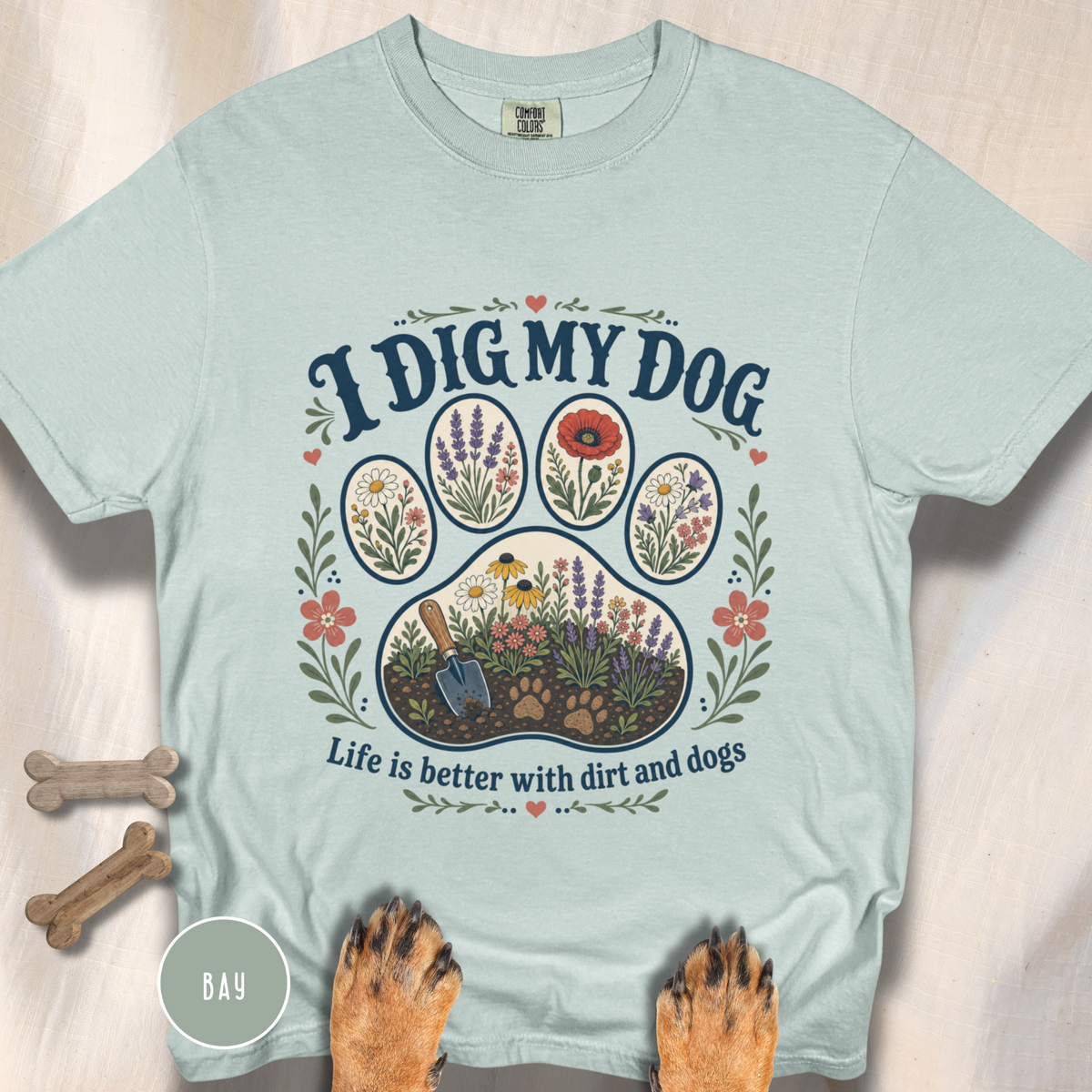 I Dig My Dog Paw Print T-shirt