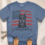 Doberman American Made USA flag T-shirt
