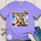 Corgi Pool Party T-Shirt
