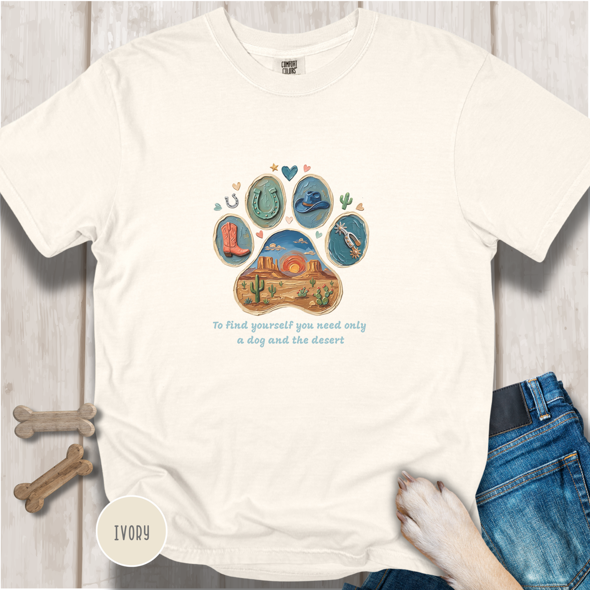Desert Dog Lover T-Shirt. To find yourself you need only a dog and the desert.