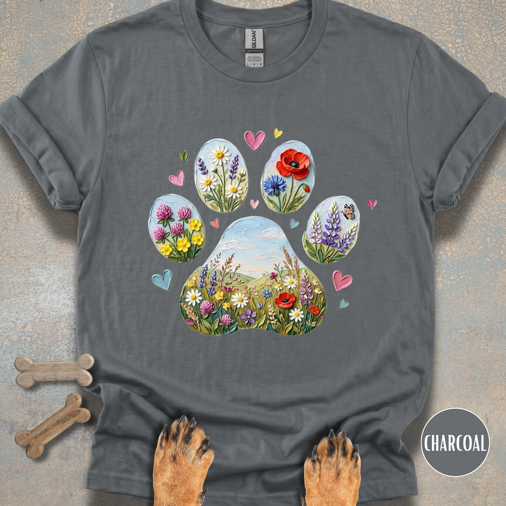 Wildflower Meadow Paw Print T-shirt