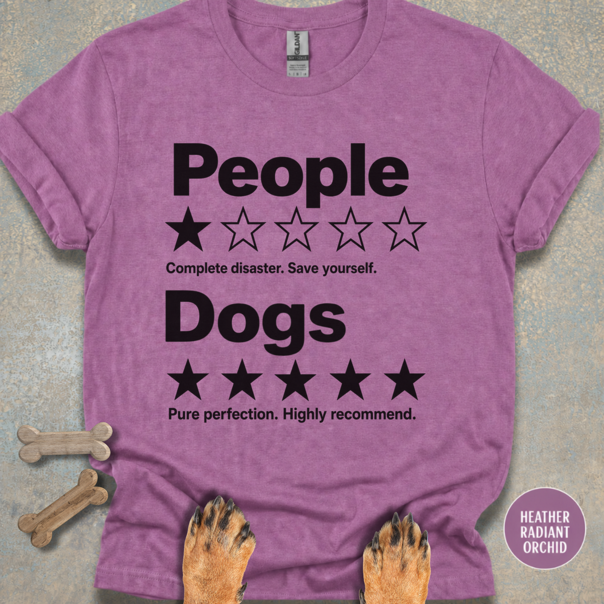People 1 Star, Dogs Highly Recommend T-shirt