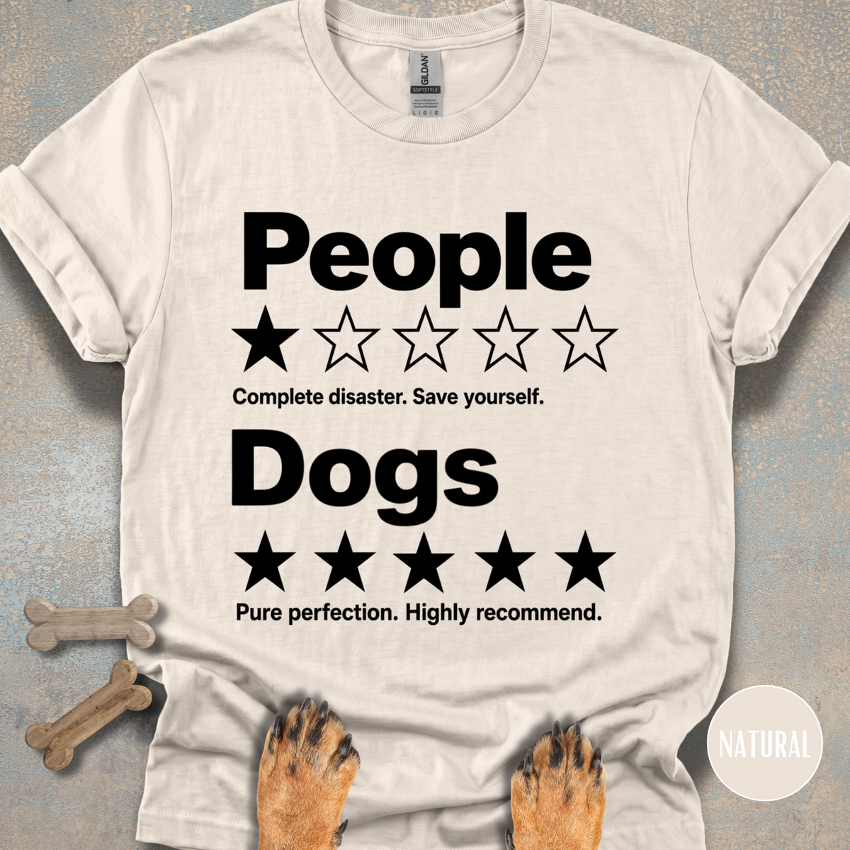 People 1 Star, Dogs Highly Recommend T-shirt