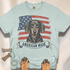 Dachshund American Made USA flag T-shirt