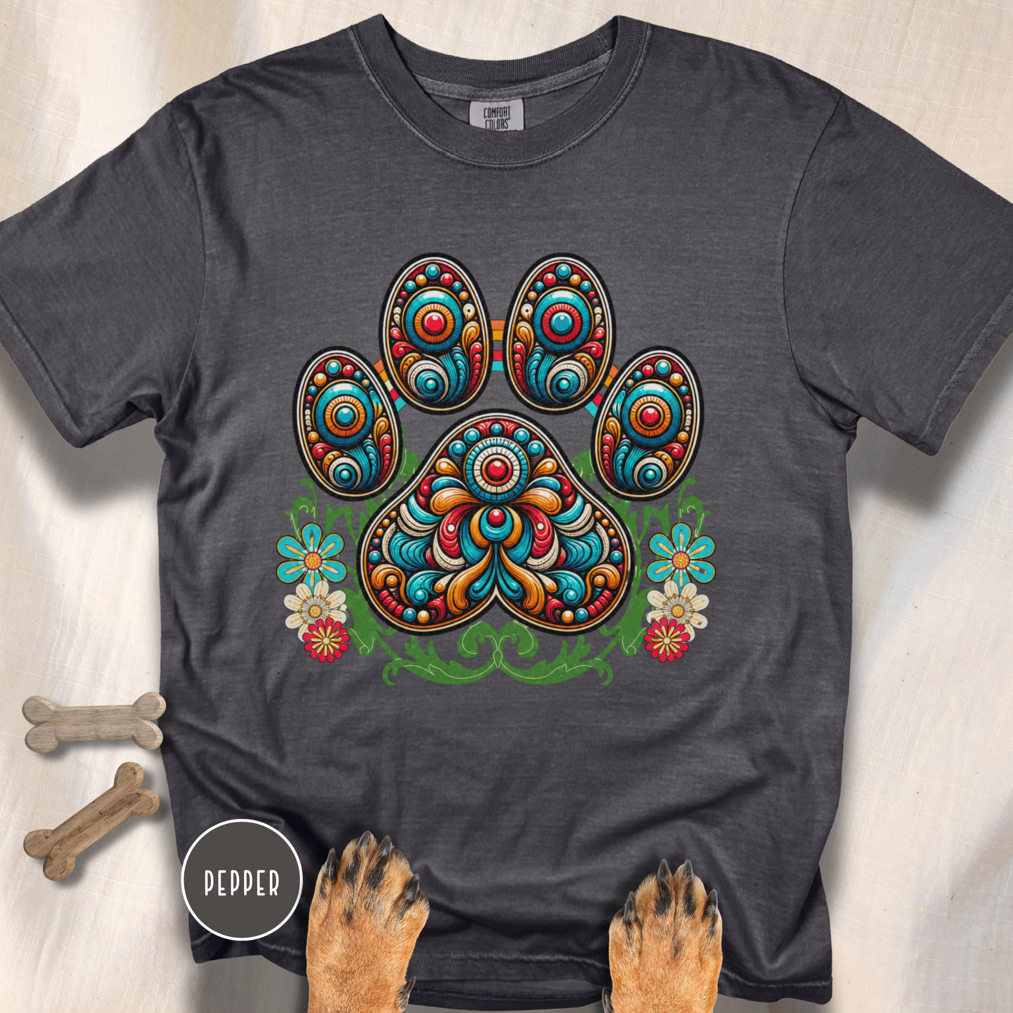 Groovy Mandela Paw Print T-shirt
