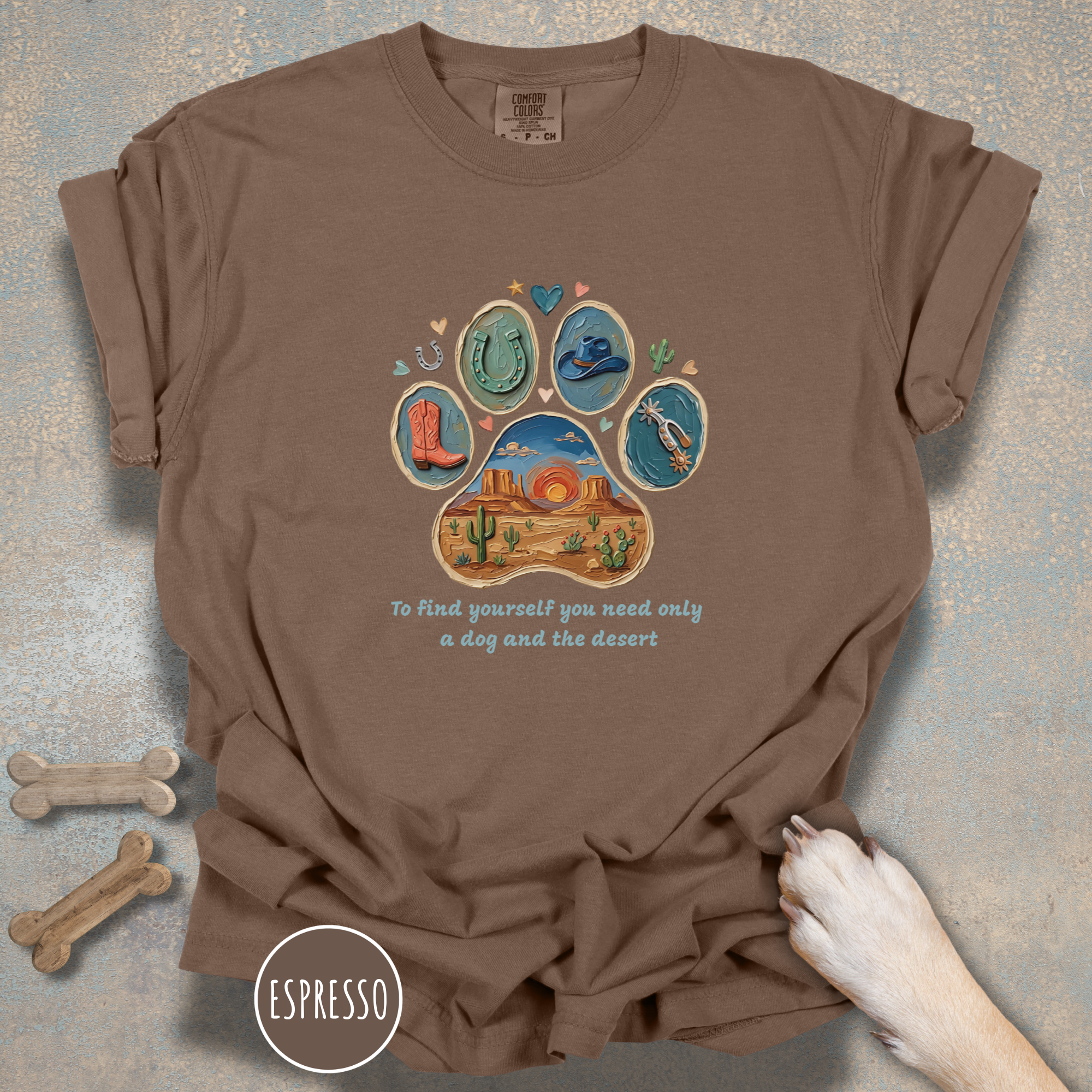 Desert Dog Lover Graphic T-Shirt for Adventure Dog Moms