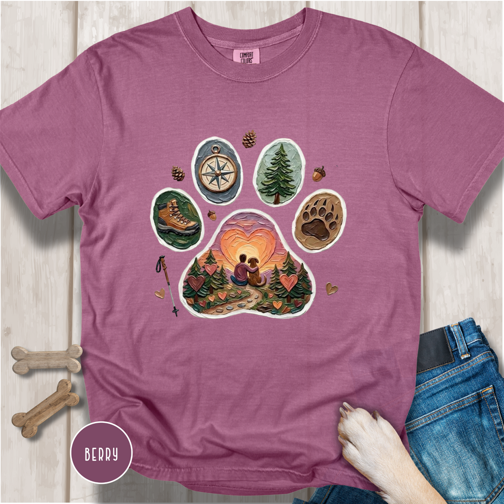 Adventure Buddy Dog Paw Comfort Colors T-Shirt