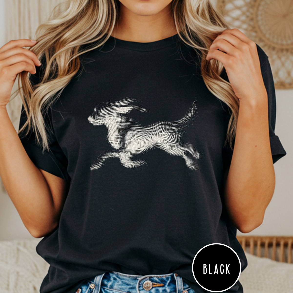 Running Dog Optical Art T-shirt