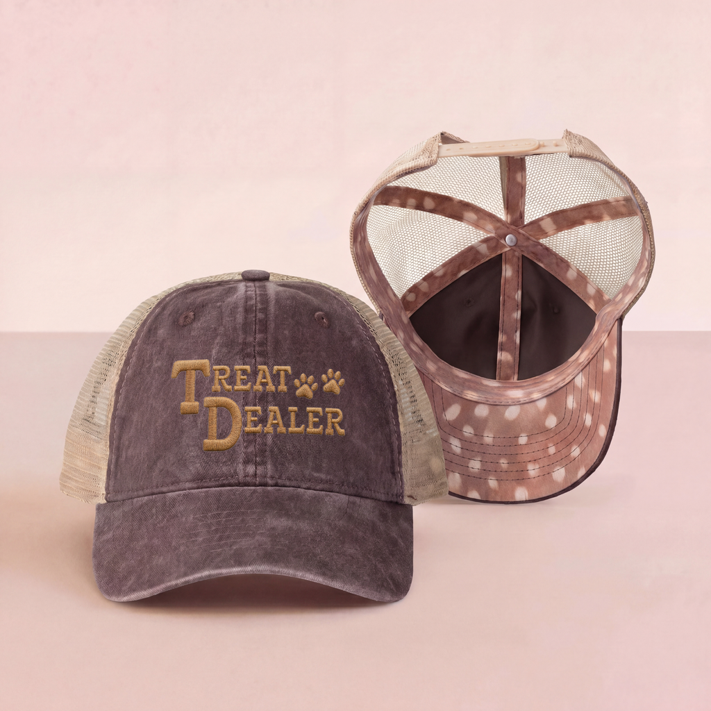 Treat Dealer Embroidered Leopard Trucker Hat