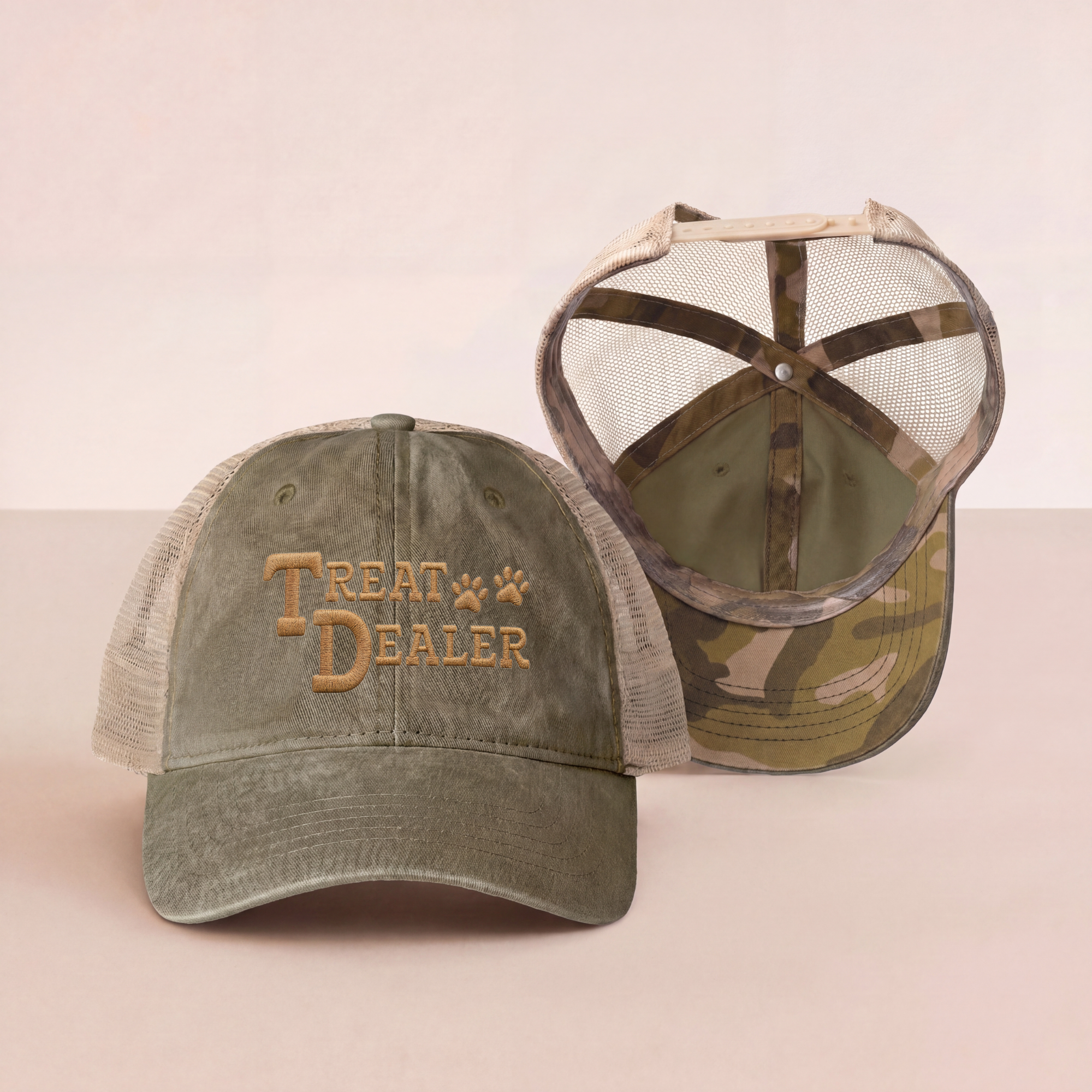Treat Dealer Embroidered Leopard Trucker Hat