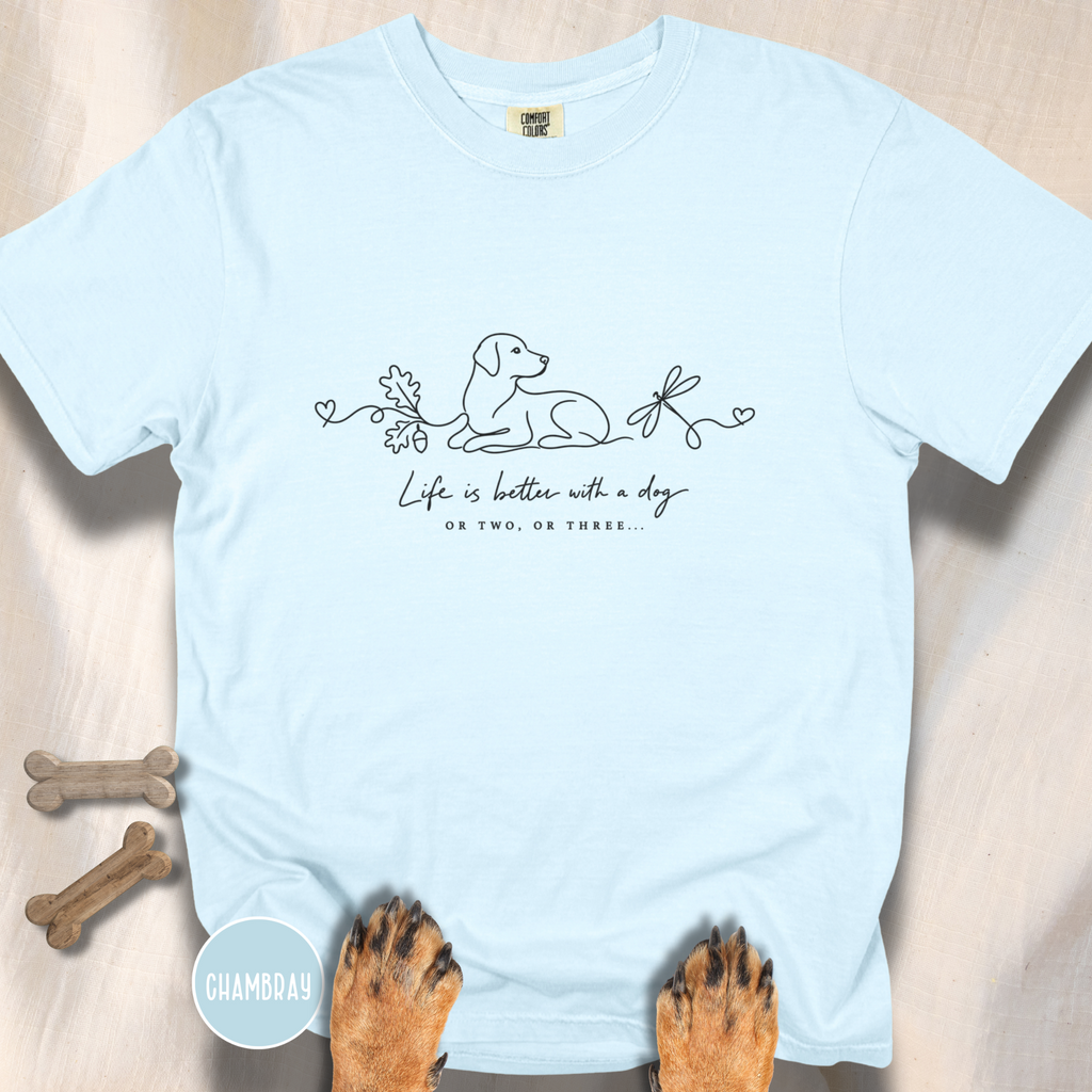 Life is Better with a Dog or Two or Three in Fall T-shirt