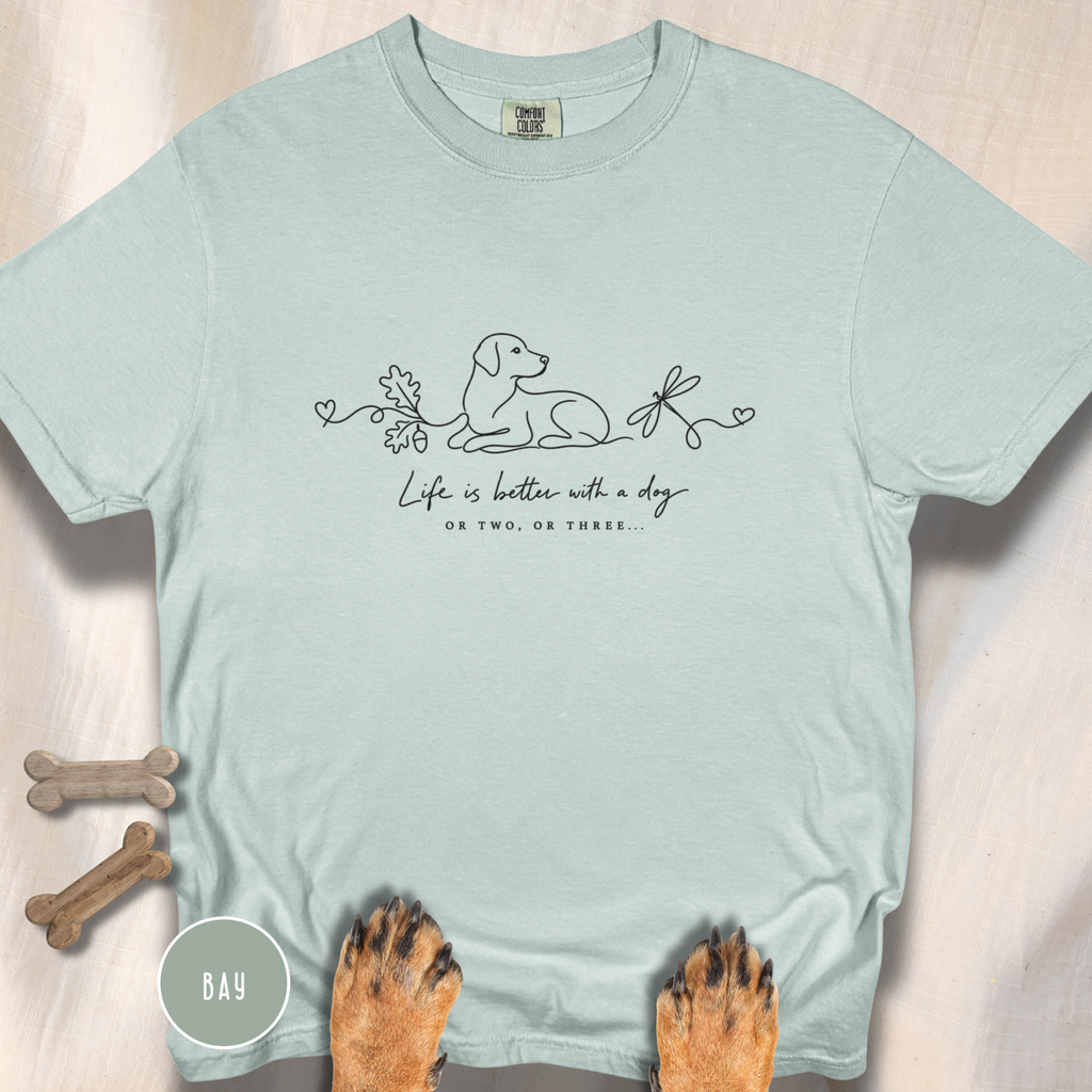 Life is Better with a Dog or Two or Three in Fall T-shirt