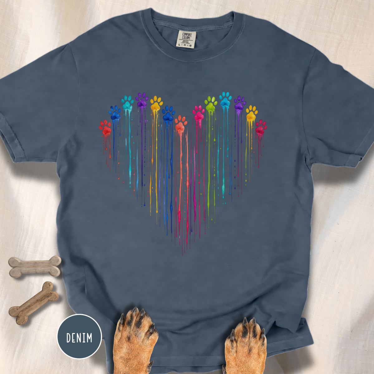 Paw Print Paint Heart T-shirt