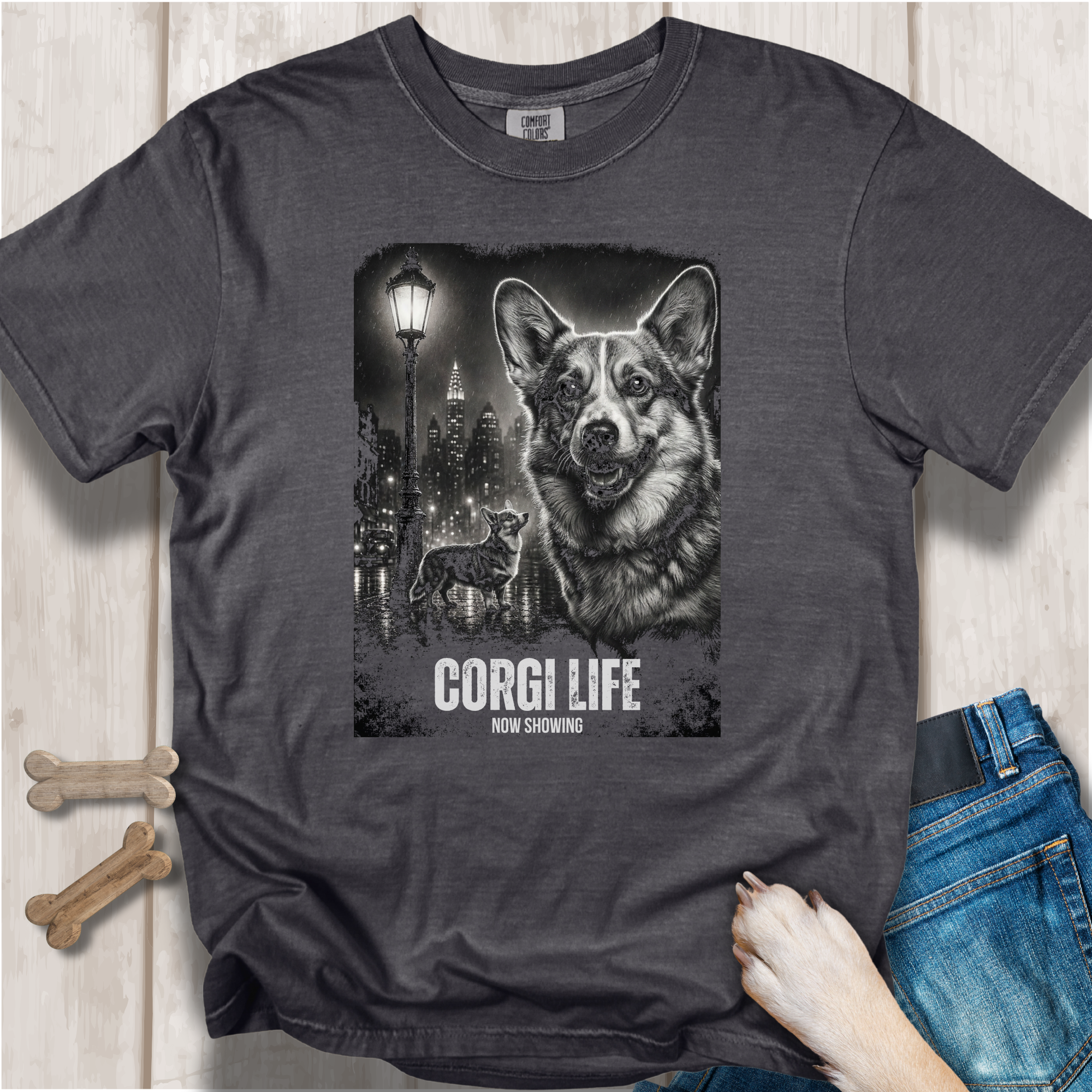 Corgi Life Film Noir Movie Poster T-shirt