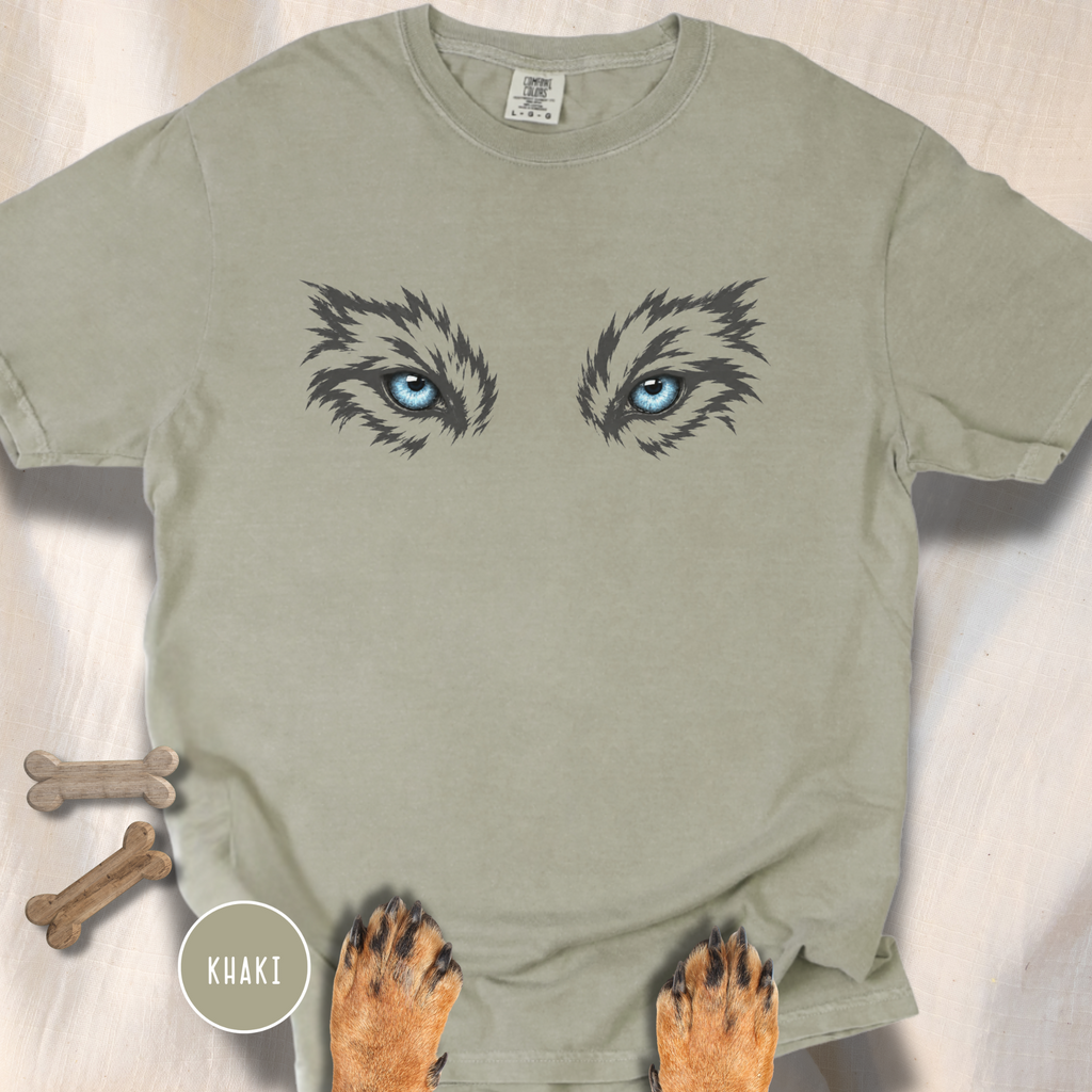 Ice Blue Eyes of the Grey Wolf  T-Shirt