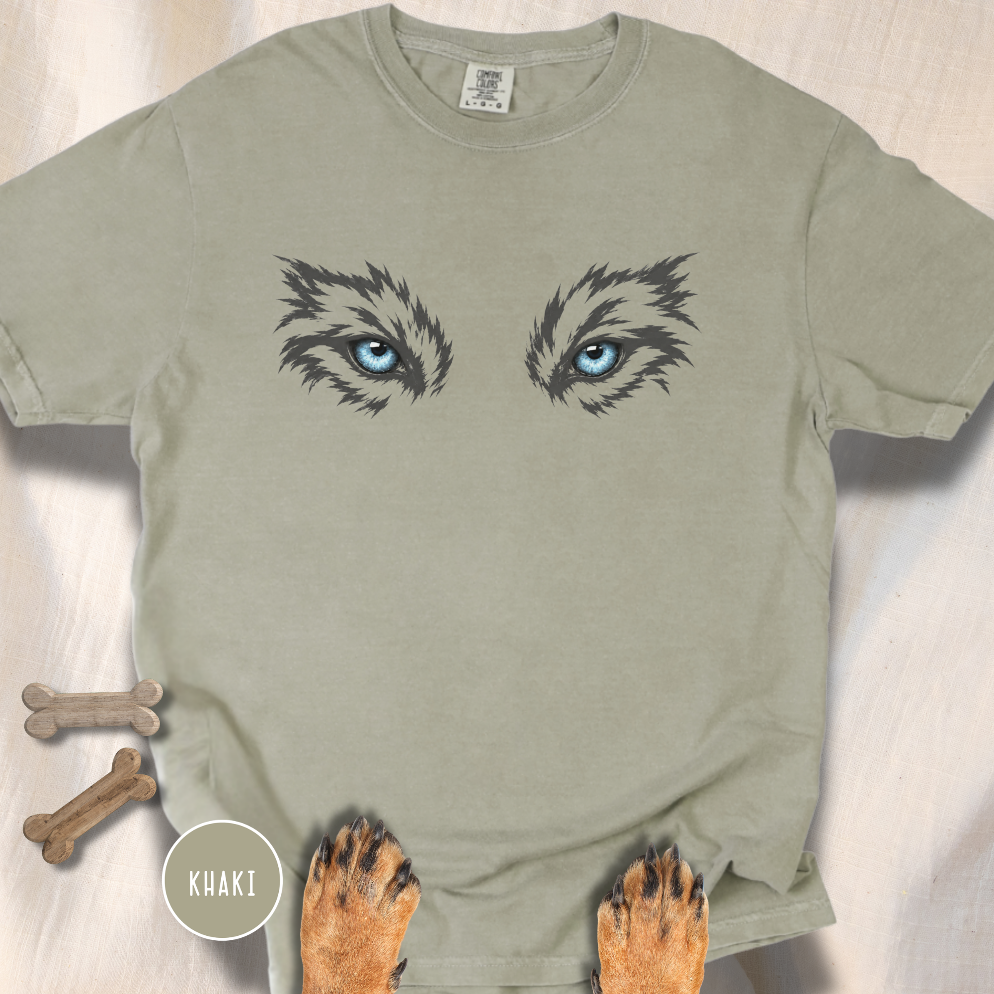 Ice Blue Eyes of the Grey Wolf  T-Shirt