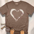 Brushstroke Heart Dog Paw T-Shirt