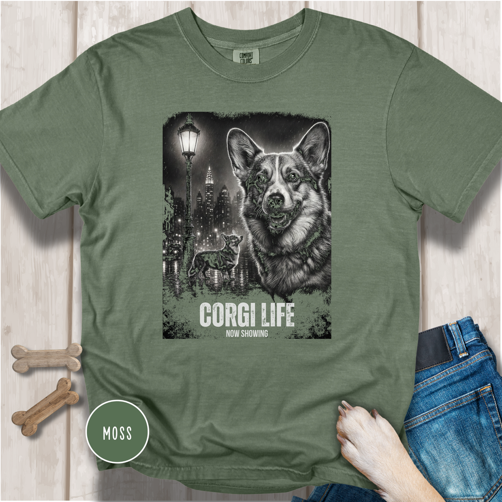 Corgi Life Film Noir Movie Poster T-shirt