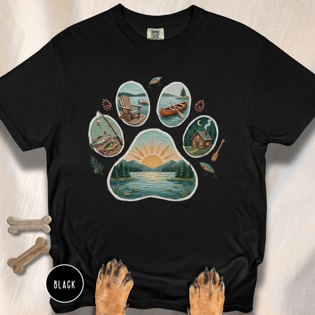 Lake Life Dog Paw T-Shirt