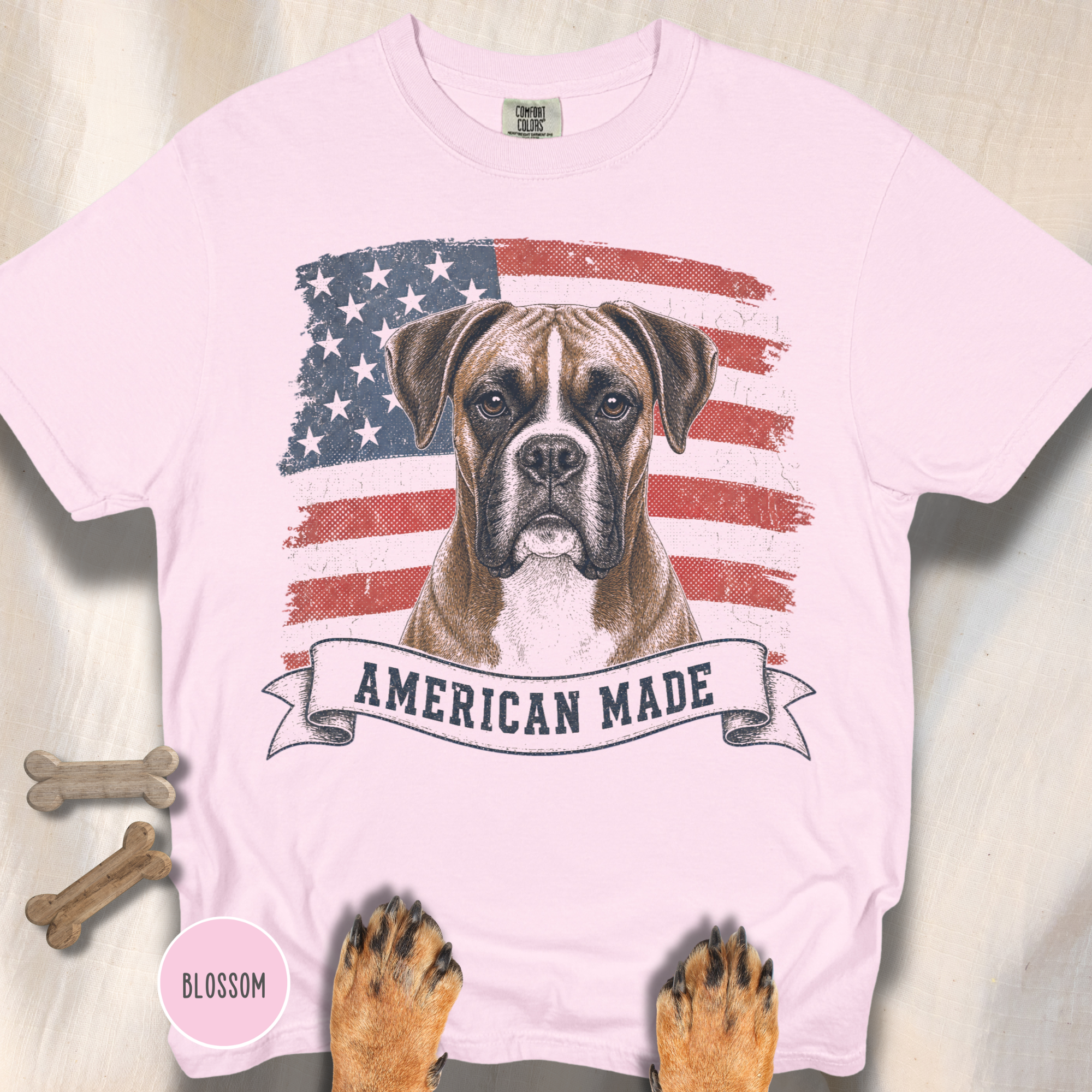 Boxer American Made USA flag T-shirt