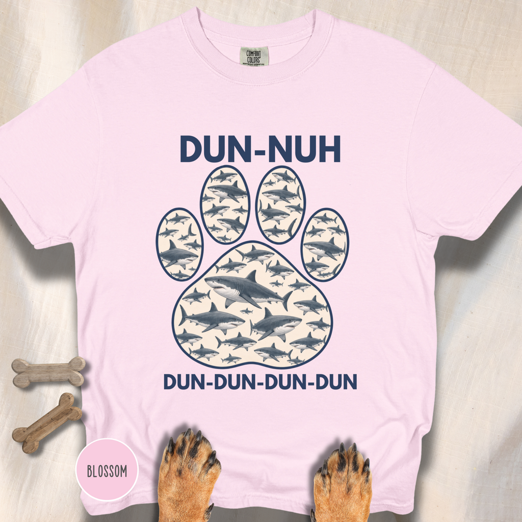 Shark Theme Song Paw Print T-shirt
