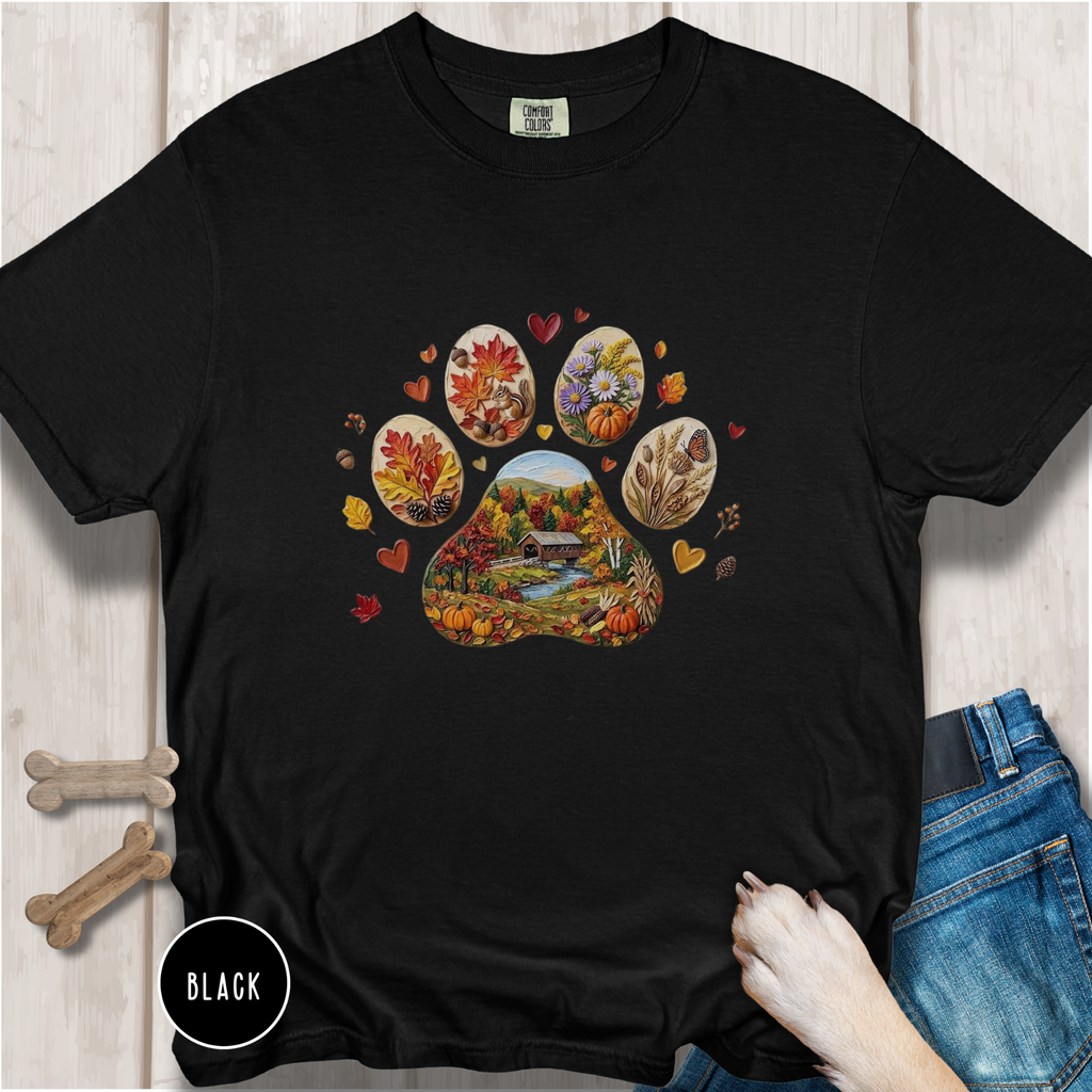 Fall Dog Paw T-shirt