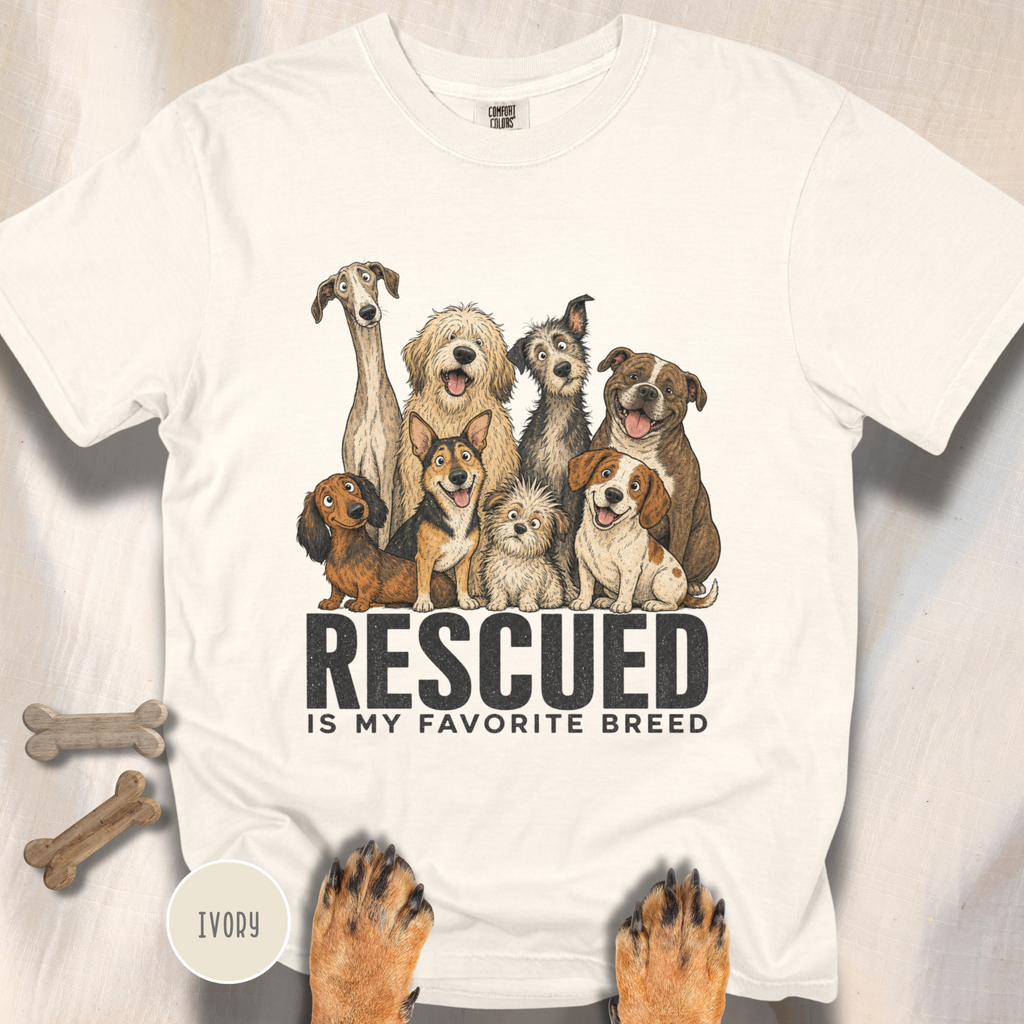 Rescued is My Favorite Breed Group Photo T-shirt