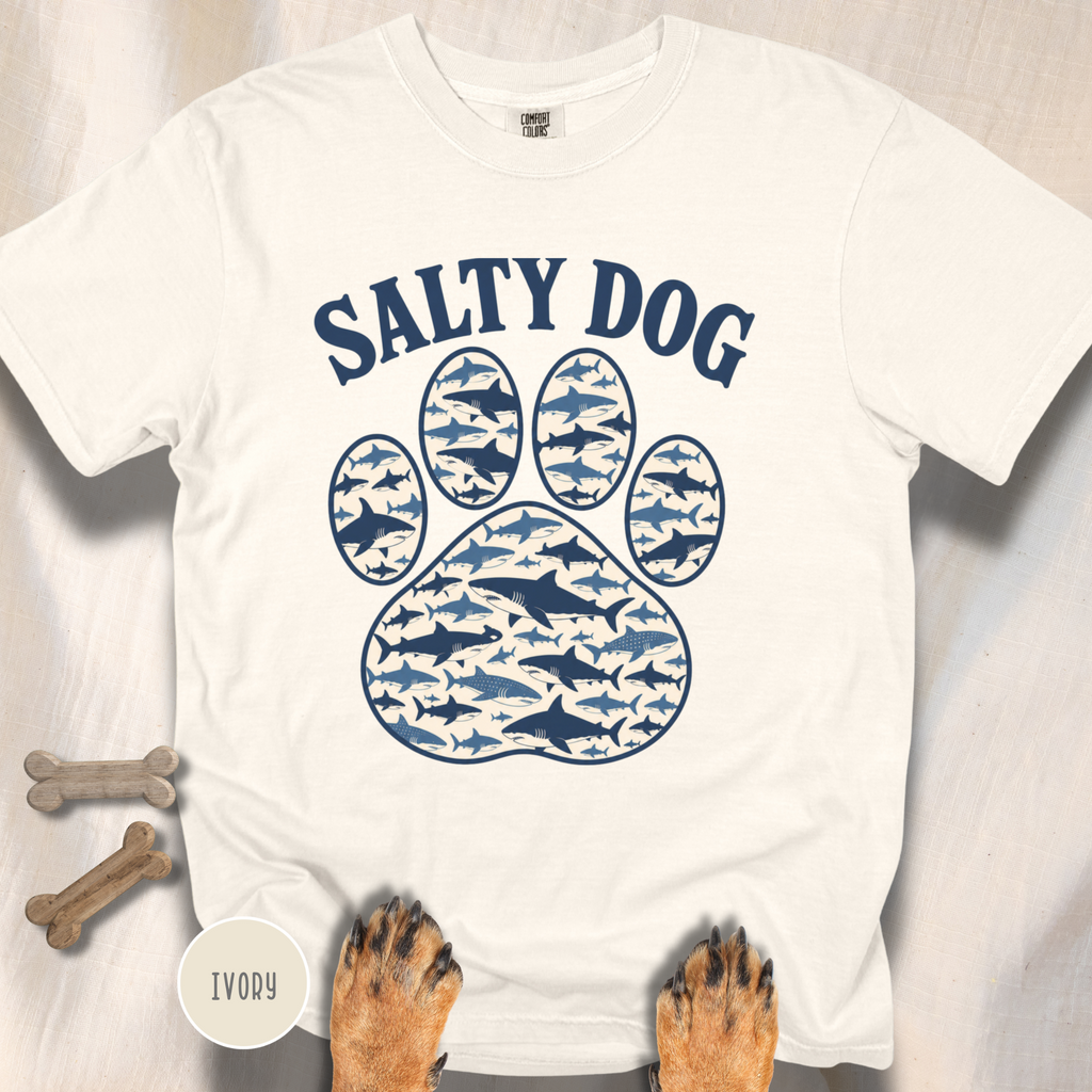 Salty Dog Shark Paw Print  T-shirt