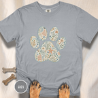 Coastal Seashore Vintage Botanical Dog Paw T-Shirt